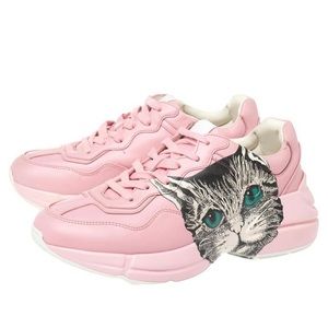 Gucci Pink Rhyton Cat Sneakers-Women’s Size 35